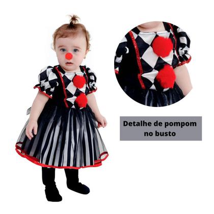 Imagem de Fantasia Palhacinha Bebe de Halloween Vestido de Luxuoso