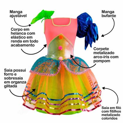 Imagem de Fantasia Palhacinha Feminina Bebê Colorida e Divertida
