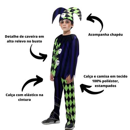 Imagem de Fantasia Palhaço do Mal de Halloween Com Chapéu
