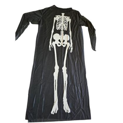 Imagem de Fantasia Pânico Caveira Manto Esqueleto Halloween  preta