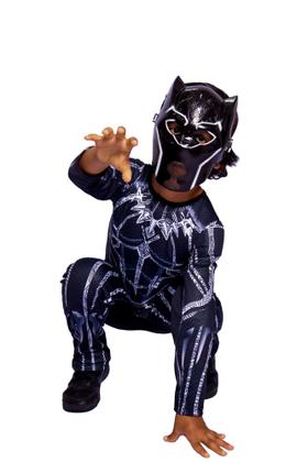 Imagem de Fantasia Pantera Negra Branco Longo Com Enchimento, Mascara