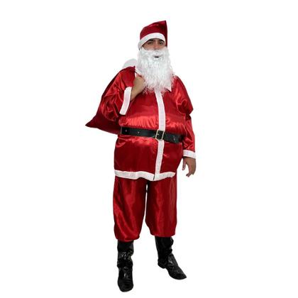 Imagem de Fantasia Papai Noel Adulto Cetim Luxo Completo