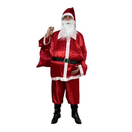 Imagem de Fantasia Papai Noel Adulto Cetim Luxo Completo