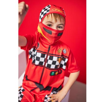 Imagem de Fantasia Piloto Carros Fórmula 1 infantil com Balaclava
