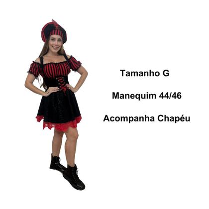 Imagem de Fantasia Pirata Luxo Feminina Adulto Cosplay
