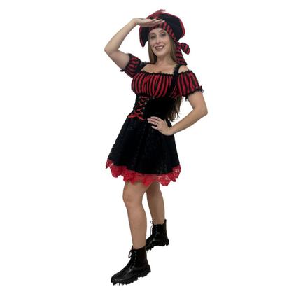 Imagem de Fantasia Pirata Luxo Feminina Adulto Cosplay