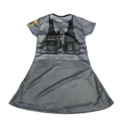 Imagem de Fantasia Policial Vestido Meninas Roupa Halloween Carnaval Fant1001