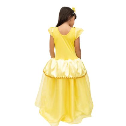 Imagem de Fantasia Princesa Cosplay  Bela e Fera Infantil Longa Meninas Carnaval