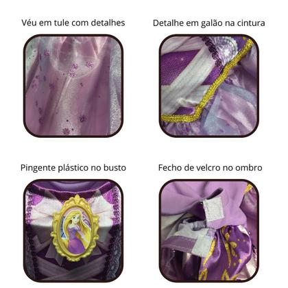 Imagem de Fantasia Princesa Rapunzel Clássica Infantil Para Meninas
