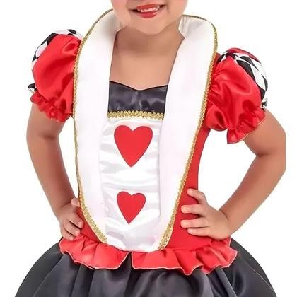 Imagem de Fantasia Rainha de Copas Infantil de Luxo com Tiara