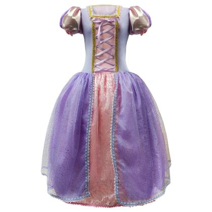 Imagem de Fantasia Rapunzel Adulta Princesa Cosplay de Luxo Com Tiara