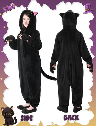 Imagem de Fantasia Resiwai Black Cat para crianças, meninas/meninos, Halloween