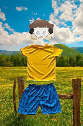 Imagem de Fantasia Roupa Infantil Chico Bento Com Máscara