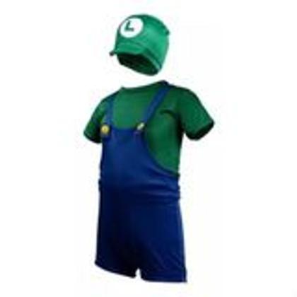 Imagem de Fantasia Roupa Infantil Super Luigi Luidi Com Máscara