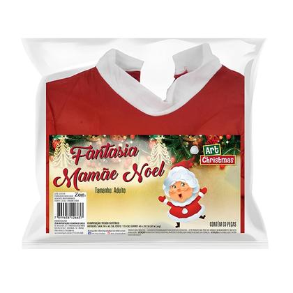 Imagem de Fantasia Roupa Mamae Noel Vestido Adulto Natal Festa