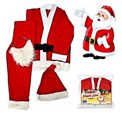 Imagem de Fantasia Roupa Papai Noel 5 Peças Completa Natal Original - Zein