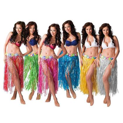 Imagem de Fantasia Saia Havaiana Hula Hula Colorida Adulta 60 Cm