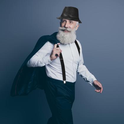 Imagem de Fantasia SATINIOR, roupa masculina da década de 1920, com colete de gângster