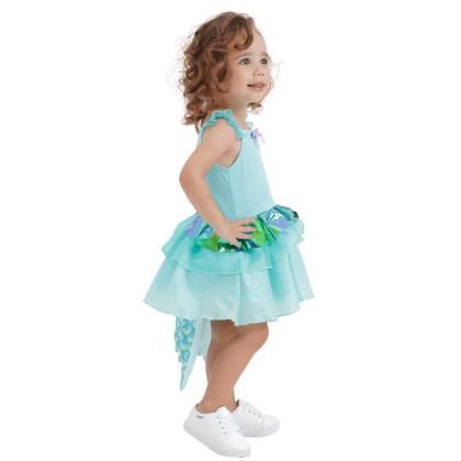 Imagem de Fantasia Sereia Bebê com Cauda Escamada e Laço