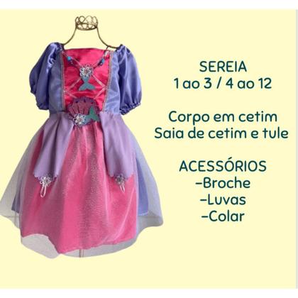 Imagem de Fantasia Sereia Menina Infantil Carnaval Papilloo