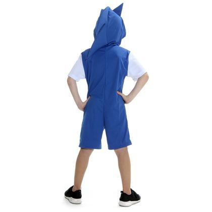 Imagem de Fantasia Sonic Infantil com Capuz Confortável e Divertida