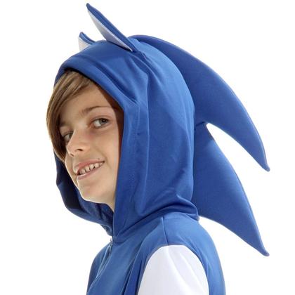 Imagem de Fantasia Sonic Infantil com Capuz Confortável e Divertida