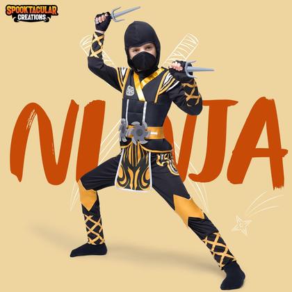 Imagem de Fantasia Spooktacular Creations Golden Ninja Kids Boy de 5 a 7 anos