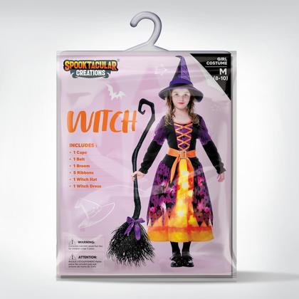 Imagem de Fantasia Spooktacular Creations Light Up Witch para meninas de 8 a 10 anos