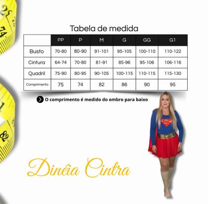 Imagem de Fantasia Super Girl Adulto Especial De Carnaval