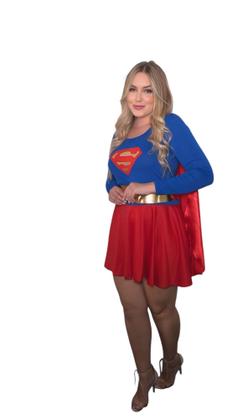 Imagem de Fantasia Super Girl Adulto Especial De Carnaval
