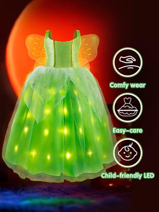 Imagem de Fantasia UPORPOR Light Up Fairy para meninas, vestido de Halloween 120