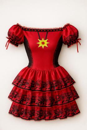 Imagem de Fantasia Vampira Adulta Halloween Vermelha