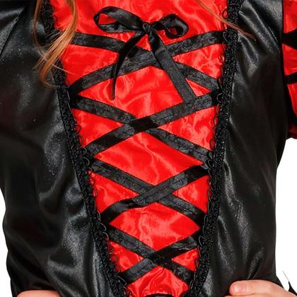 Imagem de Fantasia Vampira Halloween Infantil pra Menina Vestido Super Luxo Longo Vitoriano Medieval Gotico