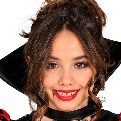 Imagem de Fantasia Vampira Halloween Infantil pra Menina Vestido Super Luxo Longo Vitoriano Medieval Gotico