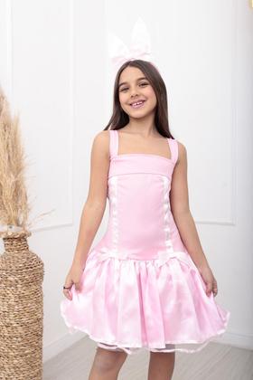 Imagem de Fantasia Vestido Coelha de Páscoa Infantil Menina Coelhinha Rosa