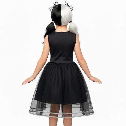 Imagem de Fantasia Vestido de Luxo Cruella De Vil Infantil P/Halloween