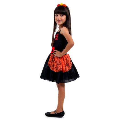 Imagem de Fantasia Vestido Esqueleto Mexicana Infantil - Dia das Bruxas