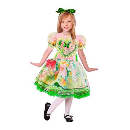 Imagem de Fantasia Vestido Festa Junina Menina Infantil Com Bolsinha