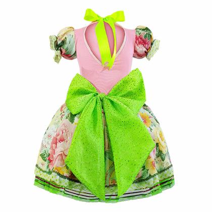 Imagem de Fantasia Vestido Festa Junina Menina Infantil Com Bolsinha