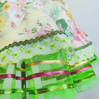 Imagem de Fantasia Vestido Festa Junina Menina Infantil Com Bolsinha