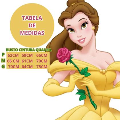 Imagem de Fantasia Vestido Infantil Bela E A Fera Princesa Disney Luxo Roupa Meninas Original Carnaval Festa