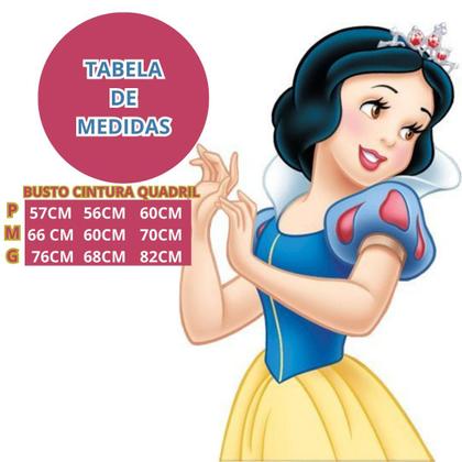 Imagem de Fantasia Vestido Infantil Branca De Neve Luxo Roupa Princesa Disney Original Carnaval Festa