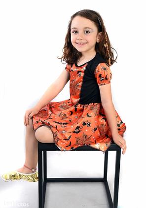 Imagem de Fantasia Vestido Infantil Bruxinha Halloween Menina Bruxa