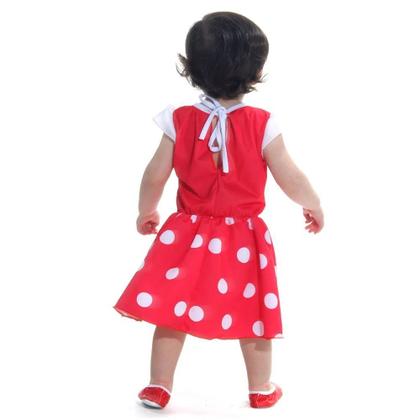Imagem de Fantasia Vestido Minnie Bebe Vermelho - Tamanho M (18 meses) - 922014- Sulamericana