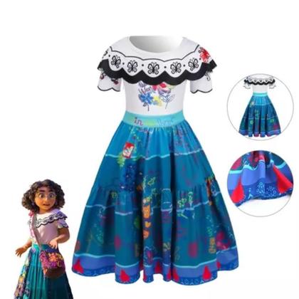 Imagem de Fantasia Vestido Mirabel Infantil Encanto+Bolsa+Oculos
