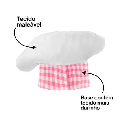 Imagem de Fantasia Vestido Para Bebê Chef de Cozinha Feminina Com Chapéu