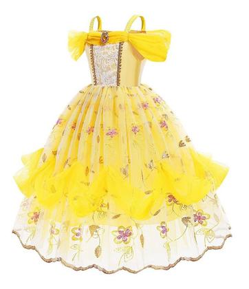 Imagem de Fantasia Vestido Princesa Bela Fera Infantil Criança Menina com Acessórios