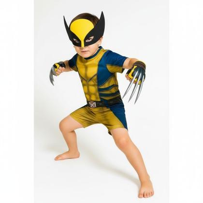 Imagem de Fantasia Wolverine Infantil Com Máscara e Garras