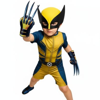 Imagem de Fantasia Wolverine Infantil Com Máscara e Garras