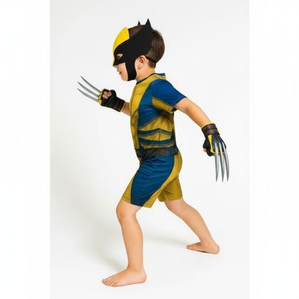 Imagem de Fantasia Wolverine Infantil Com Máscara e Garras